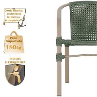 04 Cadeiras Floripa E Mesa Roma 80cm Fendi Trama Original Verde