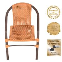 02 Cadeiras Floripa E Mesa Roma 100cm Marrom E Corda Nautica Terra Cota - 3