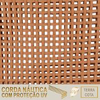 02 Cadeiras Floripa E Mesa Roma 100cm Marrom E Corda Nautica Terra Cota - 5