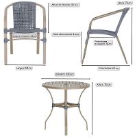 04 Cadeiras Floripa E Mesa Roma 100cm Fendi Trama Original Prata - 2