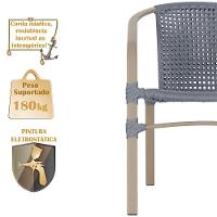 04 Cadeiras Floripa E Mesa Roma 100cm Fendi Trama Original Prata