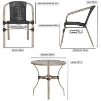 02 Cadeiras Floripa E Mesa Roma 100cm Fendi E Corda Nautica Preto - 2