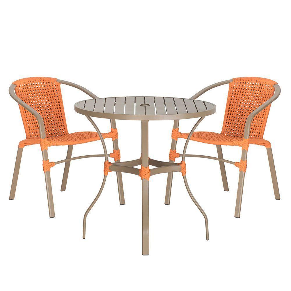 Jogo 2 Cadeiras Floripa E Mesa Tampo Ripado Varanda Jardim Terra Cota - 1