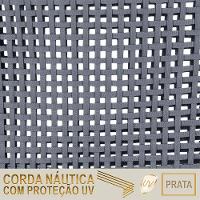 02 Cadeiras Floripa E Mesa Roma 100cm Marrom E Corda Nautica Prata - 5