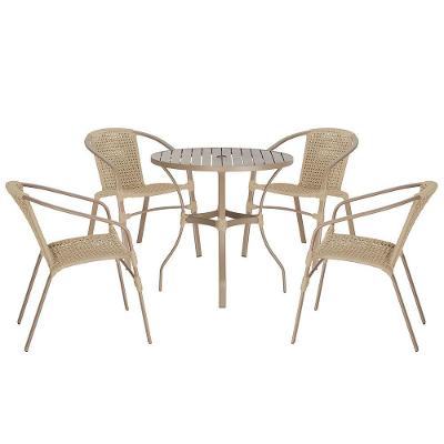 04 Cadeiras Floripa E Mesa Roma 100cm Fendi Trama Original Rami