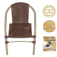 04 Cadeiras Floripa E Mesa Roma 80cm Fendi Trama Original Marrom - 3