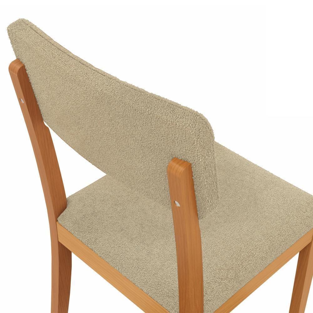 Conjunto Sala De Jantar Madeira Maciça 6 Cadeiras Kappesberg Off White Boucle Bege - 5