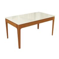 Conjunto Sala De Jantar Madeira Maciça 6 Cadeiras Kappesberg Off White Boucle Bege - 2