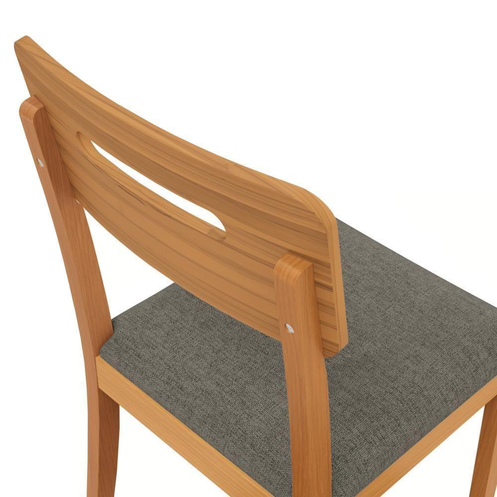 Conjunto Sala De Jantar Madeira Maciça 8 Cadeiras Kappesberg Preto Linho Chumbo - 5