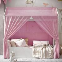 Cama Infantil Colina Casinha Com Voal Branco Rosa - 2