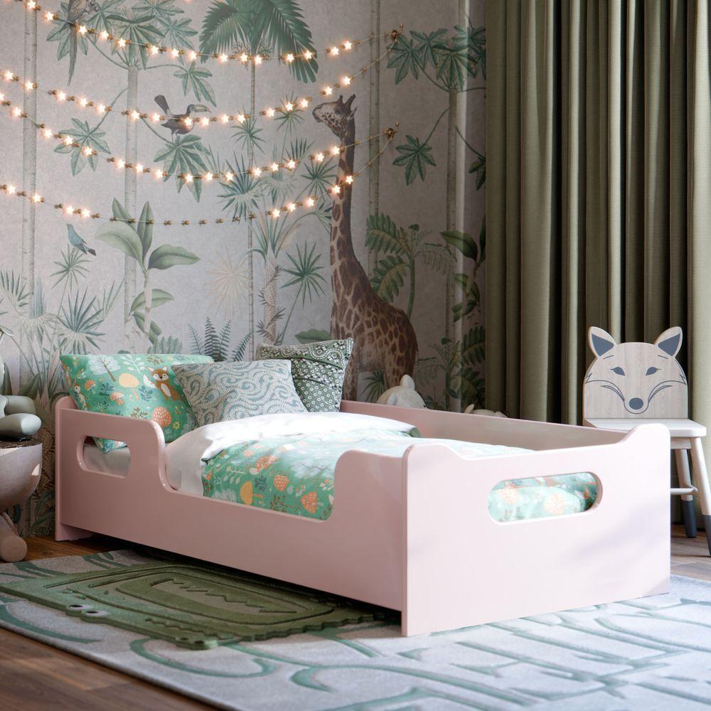 Cama Infantil Encanto Com Grade Proteção E Colchão Rosa - 2