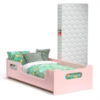 Cama Infantil Encanto Com Grade Proteção E Colchão Rosa - 1
