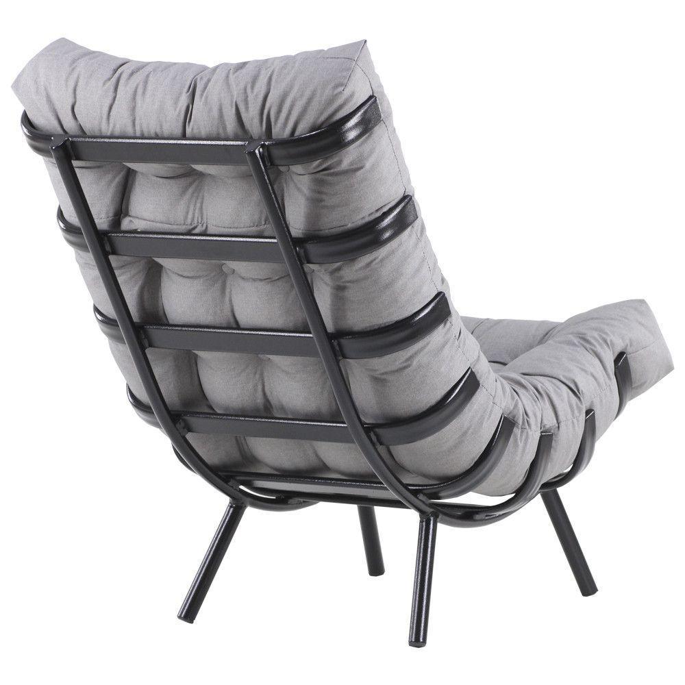 Kit Almofada Poltrona Costela Alumínio Decorativo Sala Marrom - 3