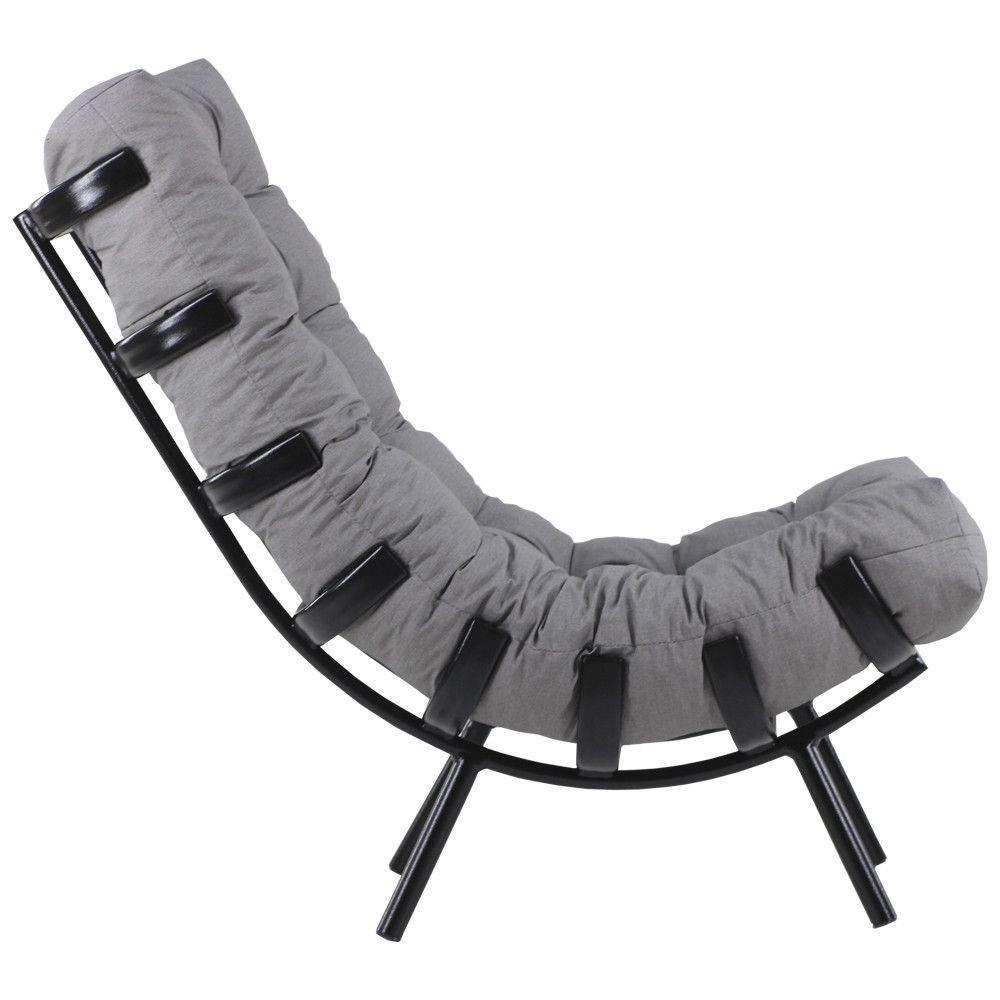 Kit Almofada Poltrona Costela Alumínio Decorativo Sala Preto - 5