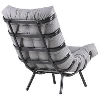 Kit Almofada Poltrona Costela Alumínio Decorativo Sala Preto - 2