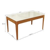 Conjunto Sala De Jantar Madeira Maciça 6 Cadeiras Kappesberg Off White Linho Areia tela Bege - 3