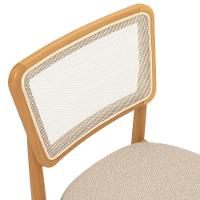 Conjunto Sala De Jantar Madeira Maciça 6 Cadeiras Kappesberg Off White Linho Areia tela Bege - 5