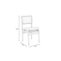 Conjunto Sala De Jantar Madeira Maciça 6 Cadeiras Kappesberg Off White Linho Areia tela Bege - 6