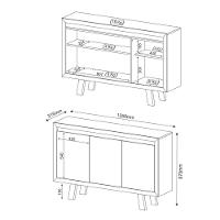 Balcão 03 Portas Me4120 Rústico - Tecno Mobili - 6
