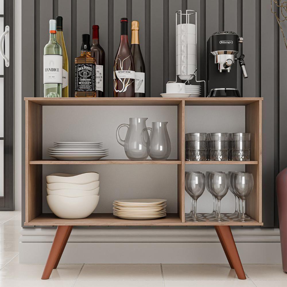 Balcão Buffet Cantinho Do Café Bianca Branco-freijó Z34 - Mpozenato - 5