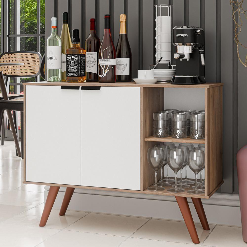 Balcão Buffet Cantinho Do Café Bianca Branco-freijó Z34 - Mpozenato - 6