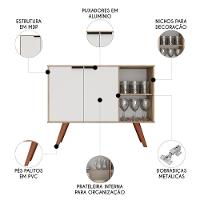 Balcão Buffet Cantinho Do Café Bianca Branco-freijó Z34 - Mpozenato - 3