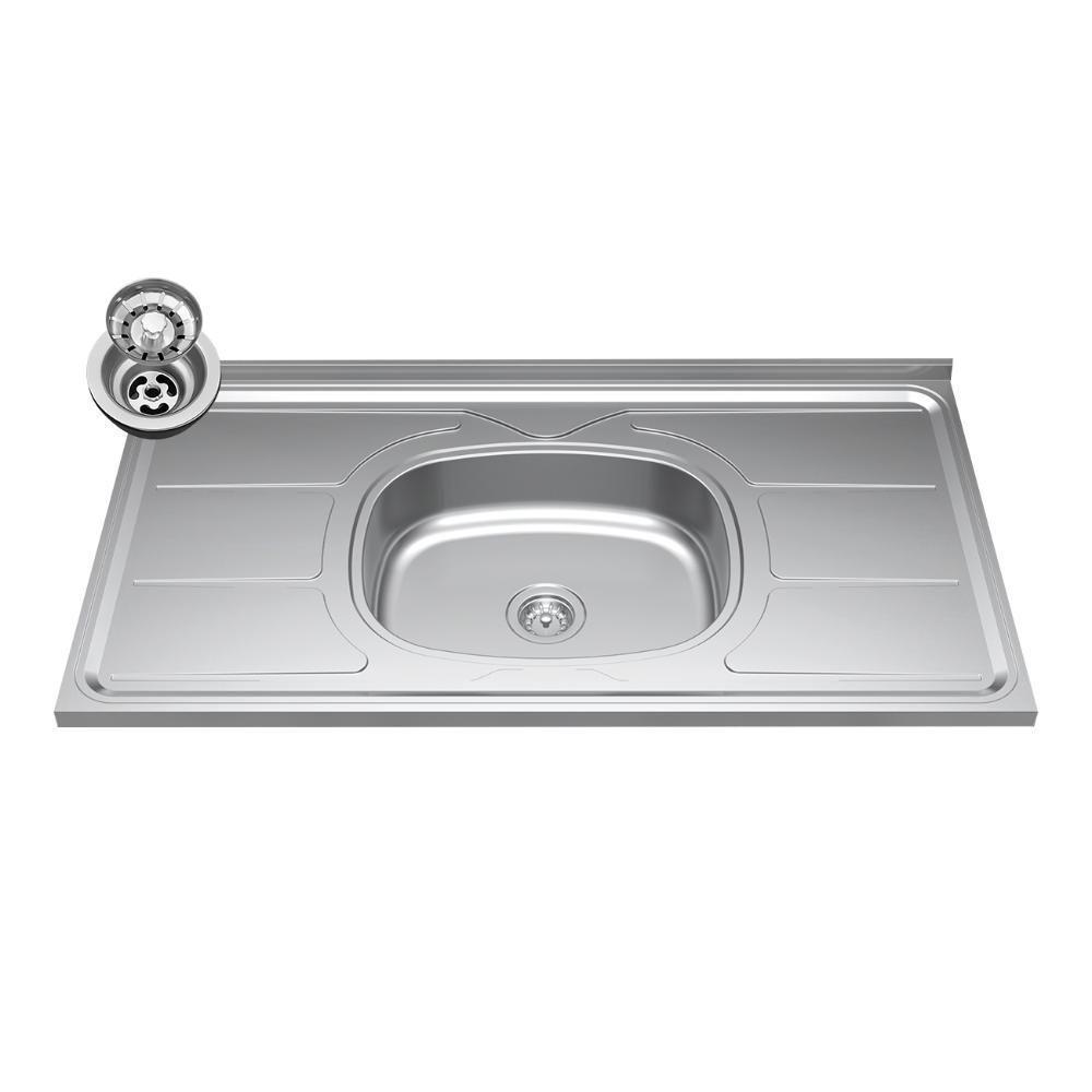 Balcão De Cozinha Com Pia Inox 100cm Pérola Z34 Branco - Mpozenato - 6