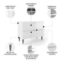 Balcão De Cozinha Com Pia Inox 100cm Pérola Z34 Branco - Mpozenato - 3