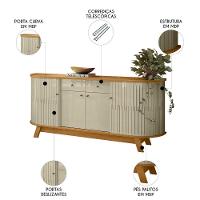 Balcão Buffet Sala De Jantar 183cm Mônica Z10 Cumaru-opala - Mpozenato - 3