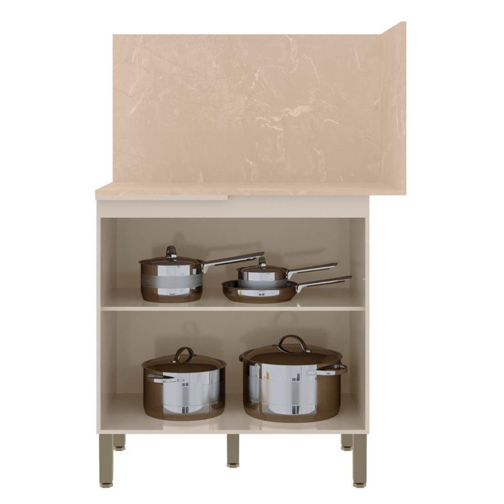 Balcão De Canto Reto Com Tampo E Painel 94cm Minsk Vanilla Z06 - Mpozenato - 5