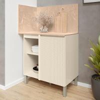 Balcão De Canto Reto Com Tampo E Painel 94cm Minsk Vanilla Z06 - Mpozenato - 2