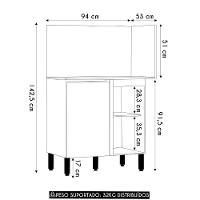 Balcão De Canto Reto Com Tampo E Painel 94cm Minsk Vanilla Z06 - Mpozenato