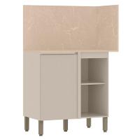 Balcão De Canto Reto Com Tampo E Painel 94cm Minsk Vanilla Z06 - Mpozenato - 6