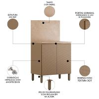 Balcão De Cozinha Com Tampo 80cm 2 Portas Minsk Vanilla Z06 - Mpozenato - 3