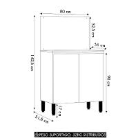 Balcão De Cozinha Com Tampo 80cm 2 Portas Minsk Vanilla Z06 - Mpozenato