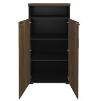 Armário Alto Para Escritório 89cm Tamburato A06 Marrom-preto - Mpozenato - 3