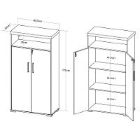 Armário Alto Para Escritório 89cm Tamburato A06 Marrom-preto - Mpozenato