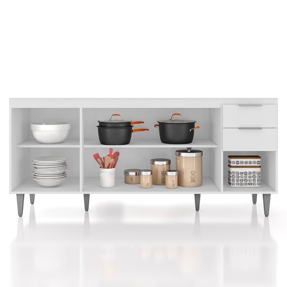 Balcão De Cozinha Com Pia Inox 180cm Pérola Z34 Branco - Mpozenato - 5