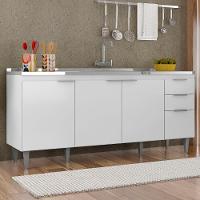 Balcão De Cozinha Com Pia Inox 180cm Pérola Z34 Branco - Mpozenato - 2