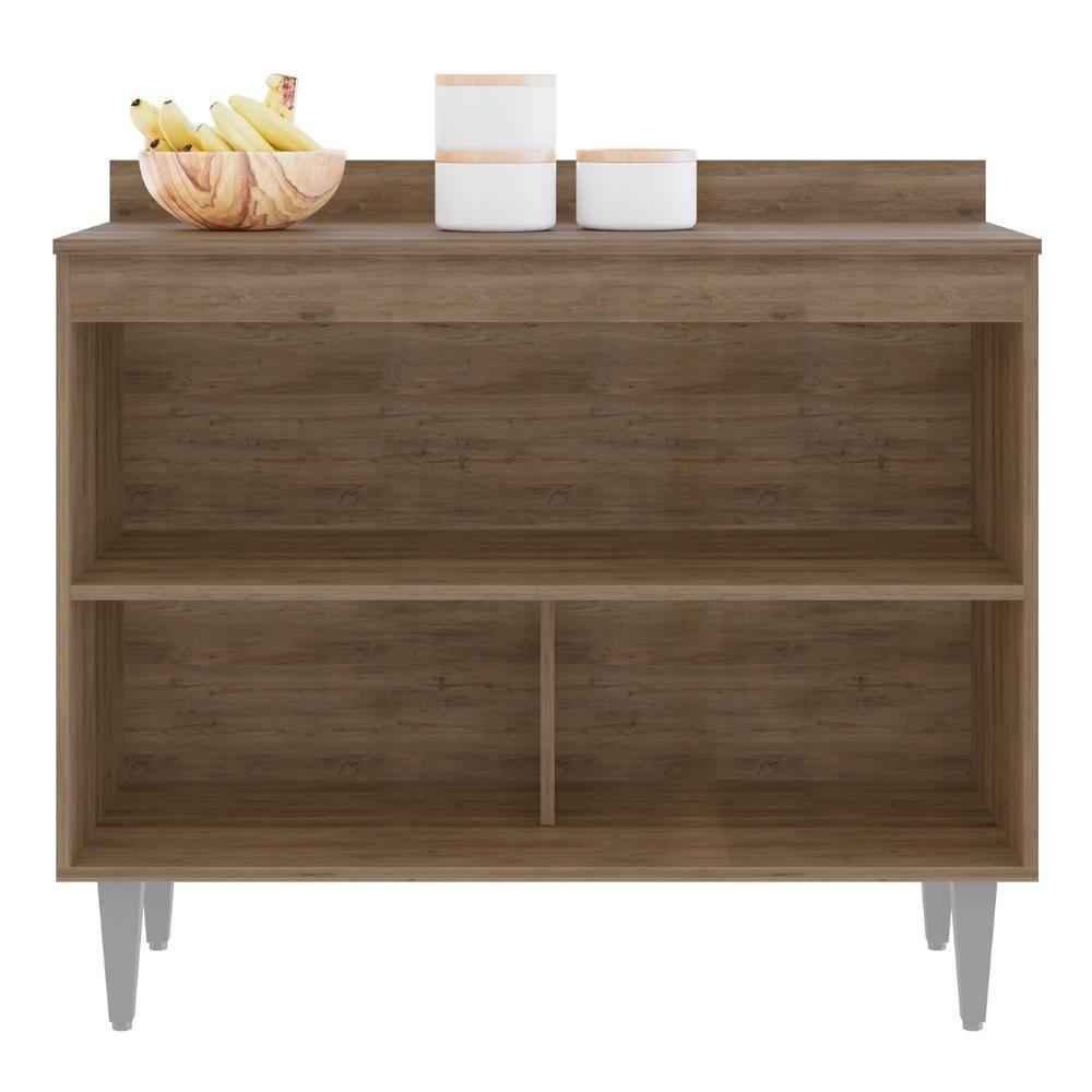 Balcão De Cozinha Com Tampo 100cm Julia Z34 Freijó-grafite - Mpozenato - 5