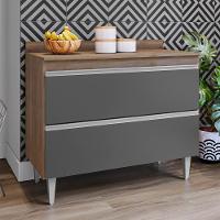 Balcão De Cozinha Com Tampo 100cm Julia Z34 Freijó-grafite - Mpozenato - 2