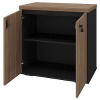 Balcão Para Escritório 74cm 2 Portas Rayly Nogal-preto A06 - Mpozenato - 5