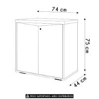 Balcão Para Escritório 74cm 2 Portas Rayly Freijó-branco A06 - Mpozenato