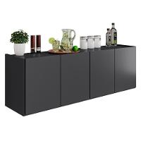 Balcão De Cozinha Suspenso 118cm 4 Portas Monna Grafite Z34 - Mpozenato - 1