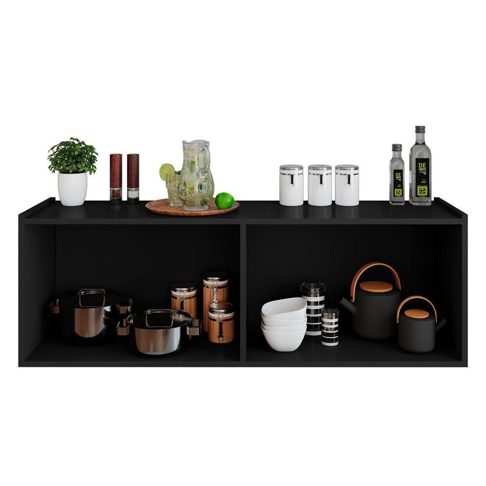 Balcão Suspenso Multiuso Lavanderia 118cm Monna Preto Z34 - Mpozenato - 5