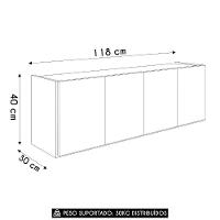 Balcão Suspenso Multiuso Lavanderia 118cm Monna Preto Z34 - Mpozenato