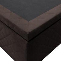 Base Box Baú Para Cama Casal King 192x203cm Bipartido Liz S05 Suede Bordado Marrom - Mpozenato - 5