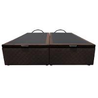 Base Box Baú Para Cama Casal King 192x203cm Bipartido Liz S05 Suede Bordado Marrom - Mpozenato - 6