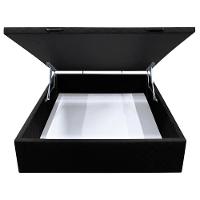 Base Box Baú Para Cama Casal 138x188cm Liz S05 Suede Bordado Preto - Mpozenato - 3