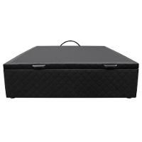 Base Box Baú Para Cama Casal 138x188cm Liz S05 Suede Bordado Preto - Mpozenato - 6